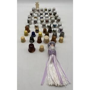 Lot Of 52 Vintage Thimbles Porcelain Wood And Metal Destination Christmas Music